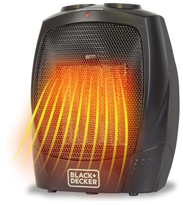 BLACK+DECKER Personal Ceramic Heater, 1500 Watts, BHDC201, Black