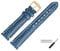 MARBURGER Uhrenarmband 20mm Leder Blau Gold Hai Prägung Mit Naht - Montage Set 4632050000220