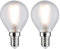 Paulmann 2er Pack LED Tropfen, Ø 45 mm, 3W = 25W, E14, 250 lm, matt, 2700 K