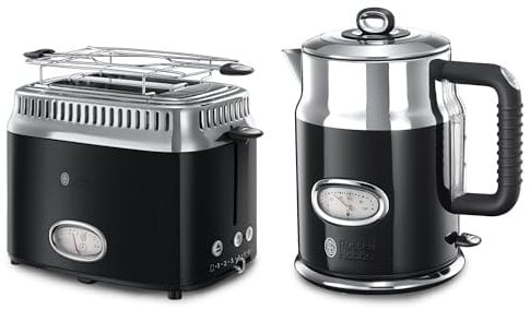 Russell Hobbs Wasserkocher + Toaster Retro schwarz