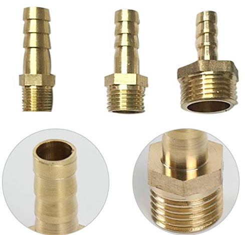 NO LOGO LSB-Fittings, 6mm 8mm 10mm Messing Kupfer Rohrverbindungen 1/8 1/4 1/2 Fitting Schlauchkupplung Schwanz BSP Stecker Koppler Adapter Gasschlauch Joint