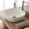 Inbagno Lavabo da appoggio Bianco Lucido in Ceramica, 42,5 x 42,5 x h.14,5 cm, Lavandino Bagno con Design Moderno