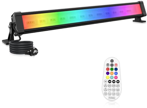 MEIHUA 42W RGB Strahler 10 Farben 30 Modi 6 Helligkeitsstufen IP66 Wasserdicht Wallwasher LED Bar Lichteffekte mit Fernbedienung Partylicht für Außen DJ Home Party Bühnenlichter Weihnachtsdekoration