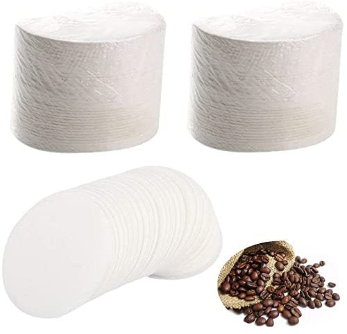 KOXLONG 200 Pcs White Coffee Filters - Round Unbleached Paper Filters for Moka Pot and Coffee Machines