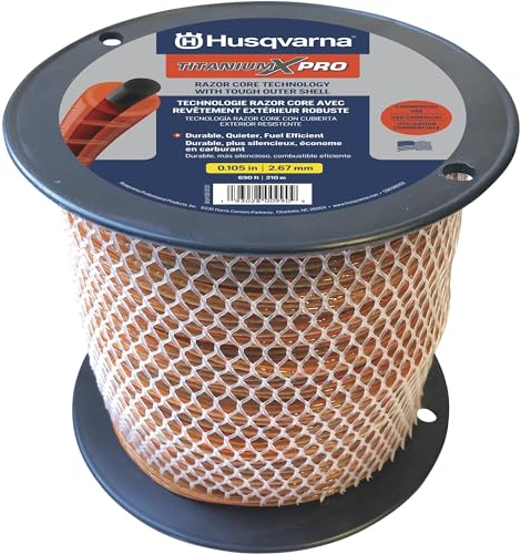 Husqvarna 596781301 Titanium XPro Fil de débroussailleuse rond 290 pi Bobine de 1,4 kg 0,265 cm