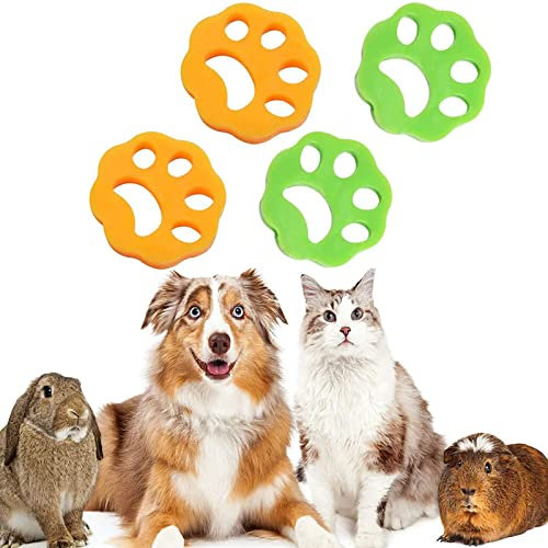 4 Stück Wiederverwendbarer Waschmaschinen-Fusselentferner für Tierhaare/Wäsche,Tierhaarentferner für Hundehaar Katzenfell und alle Haustiere
