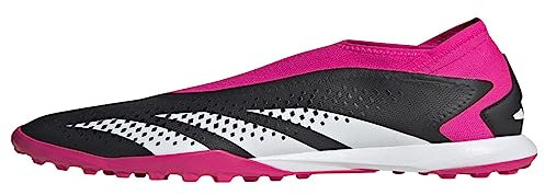 adidas Accuracy.3 Turf Scarpe da calcio unisex, Nero Bianco Rosa Team Shock Laceless, 38/40 EU