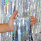 Lametta Vorhänge Silber Glitzer Deko, NAVK Folien Fransen Lametta Vorhange Hintergrund für Partydekor Geburtstags Hochzeit Karneval Faschingsdeko - 1m x 2.5m