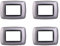 4 Pezzi Placche Compatibile Con Bticino Living, Placche Plastica Bombata (3 Posti/Moduli,Silver)