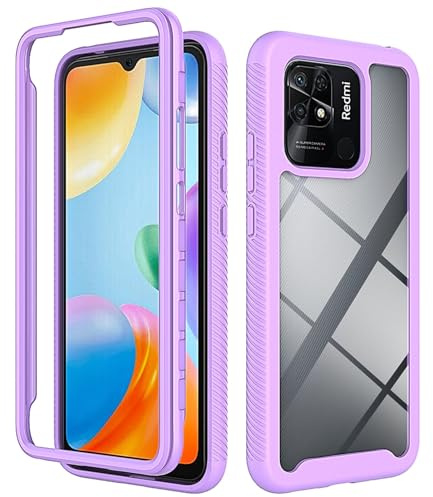 betterfon Handyhülle Kompatibel mit Xiaomi Redmi 10C Hülle | Schutzhülle für Redmi 10C Stoßfest Outdoor Cover 2 Teilig TPU Bumper Case mit Kanteschutz | Lila
