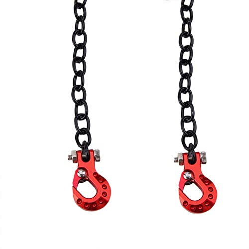 KEEDA RC Tow Chain Trailer Hook Decorative Accessories for 1:10 RC Rock Crawler Axial SCX10 Traxxas TRX4 Wraith D90 Tamiya CC01 Redcat (Red)