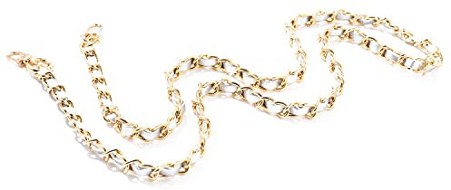 ETUUI Universale Handykette Audrey Chain Long Gold Silber Kette zum Umhängen I Handy Umhängeband kompatibel für alle Smartphones