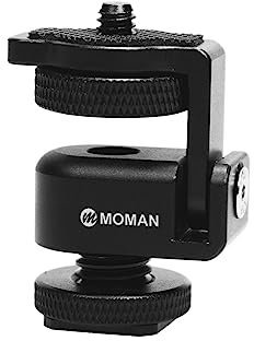 Soporte de Monitor Cámara, Moman Cold Shoe Mount Adapter Zapata Fría 1/4 Compatible con Luz Fotograía Fiele Monitor Trípode, Soporte-Monitor-Cámara-Cold-Shoe
