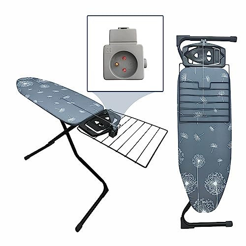York Bügelbrett 120x42 cm 'Family Idol Mono' - Bügeltisch für Dampfbügelstation - Ironing Board Höhenverstellbar - Stabile Bügelbretter mit Bügelbrettbezug aus Baumwolle (1 Stk) - Dandelion