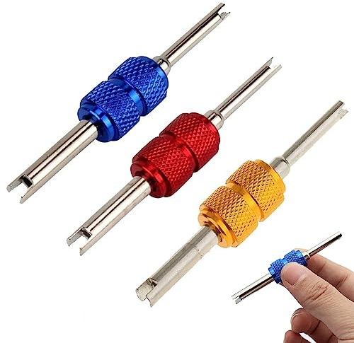 Strumento Di Rimozione Pneumatici, Chiave Della Valvola Del Pneumatico, 3 Pcs Auto per Valvola per Strumento Di Rimozione, Svita Valvole Pneumatici, Strumenti Riparazione Pneumatici a Doppia Testa