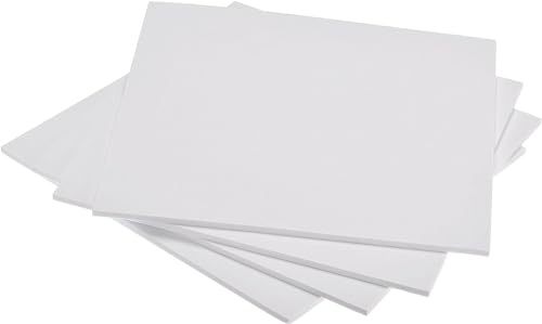 Boxonly EVA-Schaumstoffplatten Rolle für Cosplay, Halloween, Modellbau, Montage von Fotos, Präsentationen, DIY, Kunst und Handwerk, EVA-Bastelschaumplatten, Bastelblatt, weiß, 250 x 250 x 5 mm, 4
