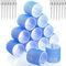 Lockenwickler Set 24 Stücke, Große Locken Curlers Ohne Hitze Selbsthaftend Haftwickler, Groß Haarwickler Hair Rollers mit 12 Stücke Entenschnabelclips für Lange und Kurze Haare Hair