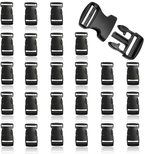 15 Pcs Klickverschluss, Steckschnallen für 32mm Breite Gurtbänder, Plastikschnalle für Gurtband, Ersatz Steckverschluss, für Paracord Armbänder, Hundehalsband, Bushcraft, Rucksack Zusätze, Zelt