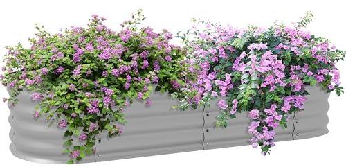 Outsunny Jardinera de Metal, Jardinera, Jardinera, Jardinera de Plantas DIY con Suelo Abierto, bancal de Hierbas para jardín, balcón, Plata, 150 x 62 x 30 cm