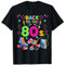 Retro Vintage Bunte 80er - 80er Jahre Party T-Shirt, Unisex-Erwachsene, Kurzarm, Klein, Multicolored