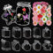 160 Stück Transparente Lesezeichen Getrocknete Blumen, Trockenblumen Lesezeichen, DIY Hausgemachte Glaswaren-Aufkleber Bookmar Glasflasche Wunschflasche Aufkleber Blumen Glaswaren Aufkleber Bookmark