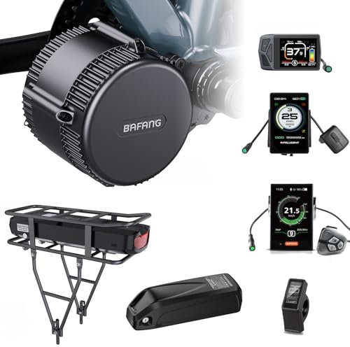 BAFANG 750W 48V 36V 250W BBS01B BBS02B BBS-HD Kit Moteur Pedalier avec Batterie Optionnelle et Écran LCD, Kit de Conversion Moteur Central pour Vélo de Montagne, Route, Banlieue avec BB 68-73MM