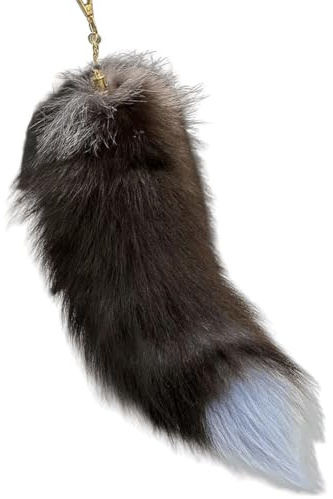 Kexpery Flauschiger Fuchsschwanz-Schlüsselanhänger, Therianschwanz, Fuchsschwanz, niedlicher Tierschwanz, Schlüsselanhänger für Taschen, Charm, Schlüsselanhänger, Cosplay Kostüm, D.