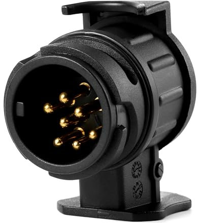 YiliYa 13 auf 7-pol Adapter Stecker,Anhänger Adapter Schwarz Anhängerkupplung von 13-Pin Auto auf 7-Pin Anhänger für PKW KFZ und LKW