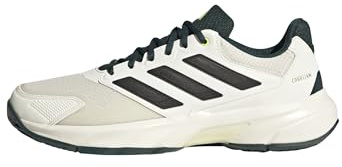 adidas Herren Courtjam Control 3 Tennis Shoes Tennisschuhe, Off White/Silver Metallic/Aurora Ivy, 42 2/3 EU