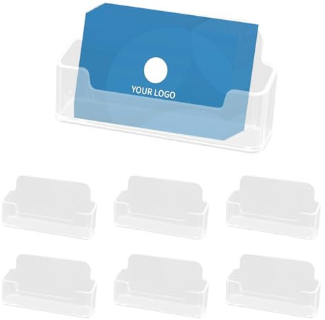 lafo 6 Stück Acryl Visitenkartenhalter, Visitenkartenständer, Visitenkarten Aufsteller Fasst 40-50 Visitenkarten für Büro Zuhause Sammlung Veranstalter