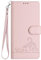 SEAHAI Funda para Cubot P80, Patrón Lindo Gato en Relieve Carcasa de Cuero, Billetera Cubierta con Suporte/Ranura para Tarjeta/Cierre Magnético/Bloqueo RFID, Oro Rosa