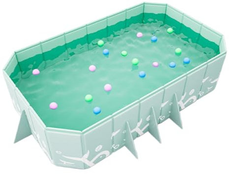 Dreuhuing Piscina pieghevole per bambini, piscina pieghevole - Piscina addensata resistente all'usura per piscina pieghevole portatile,Piscina non gonfiabile Comoda piscina all'aperto pieghevole per