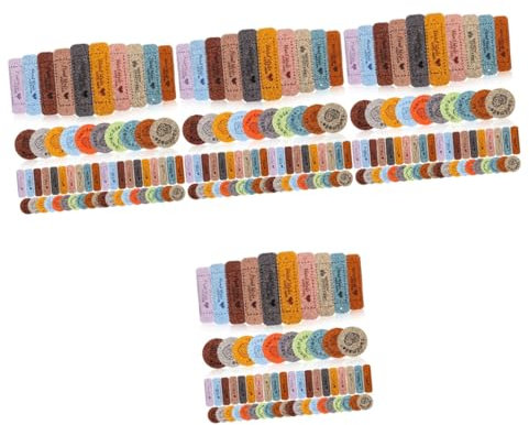 NUOBESTY 4 Sätze Kleidungsetiketten Nählabel Geldbörsenetiketten Stickmaschine Pullover Bausatz Häkelbuch Handgemachte Tags Häkeletiketten Für Handgefertigte Artikel Mikrofaser 60 Stück * 4