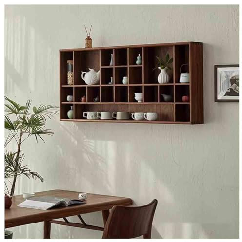 LXHELIVERY Wooden Tea Mug Storage Rustic Shadow Box -Trough Rustic Floating Shelf -Decorative Floating Wall Shelf Freestanding Farmhouse Decor Display Case