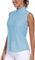 MoFiz Poloshirt Damen Tank Top Sport Armellose Tennis Sommershirts Training Top mit Reißverschluss Blau-A M