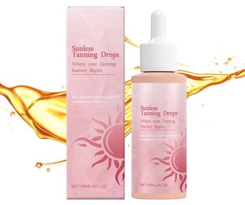 Gocce Abbronzanti Viso 60ml, Crema Abbronzante per Il Viso Senza Sole, Gocce Abbronzanti per Viso E Corpo, Autoabbronzante, Nutrimento Duraturo per L'abbronzatura Del Corpo, Vacanze