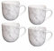 Tea & Coffee Mugs Marble Effect, Stylish Kitchenware Ceramic Cups for Hot Drinks, Microwave & Dishwasher Safe, Set of 4