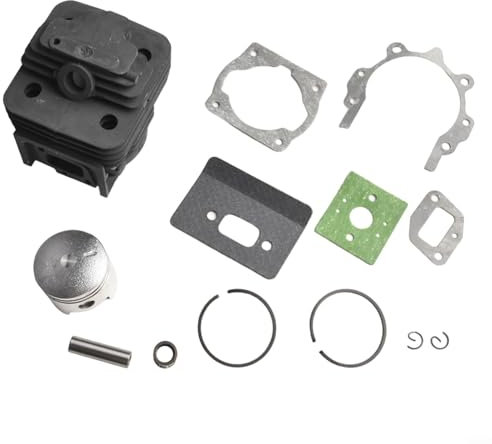 Besshepplo Kit de pistón de cilindro 2 piezas de repuesto para cortacésped con anillos pin para desbrozadora MFS52/MS2TL52 44 mm 1E44F-5 44F-5 44-5 BG520 CG520