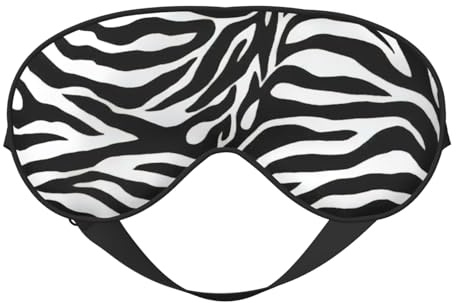 Schlafmaske mit seidenähnlichem Zebra-Druck, weiche Augenmaske, bequeme Augenbinde, verstellbare Augenmaske zum Schlafen