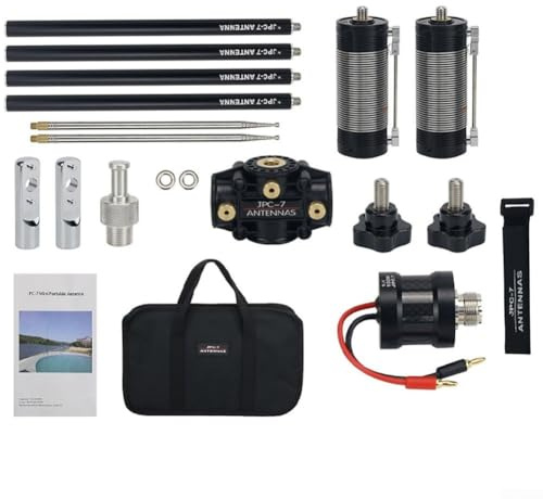 YobiLife JPC-7 Portable Multi-Band Shortwave Antenna Set with Marked Coil and Copper Connectors for Amateur Radio Field Use with Carry Bag Black