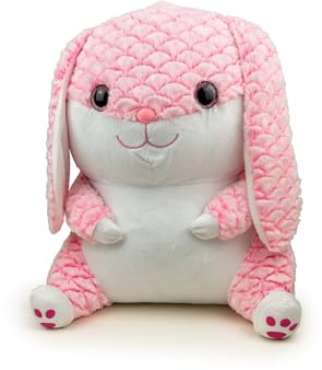 Generisch Plüsch Hase 50 cm – Buntes Kuscheltier in Regenbogenfarben – Weiches Stofftier für Kinder & Erwachsene – Plüsch Bunny Geschenk Deko (Rosa)