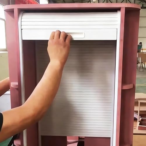 Porte Accordéon Interieur Kit de Porte Coulissante à Tambour pour Placard de Garde-manger, Portail Coulissant Enroulable pour Petits Espaces, Porte de Placard Rétractable en ABS(61x61cm(24x24in))