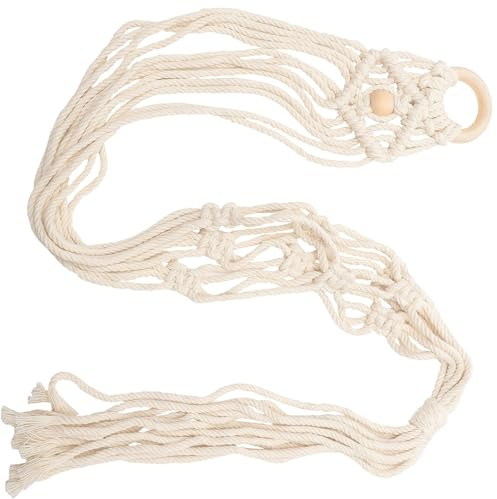 Alipis Percha Tejida de Macramé para Guitarra y Ukelele, Soporte de Pared Cuerda de Algodón, Adecuado para Colgar Instrumentos en Espacios Bohemios
