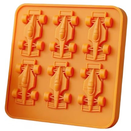 Racing Car Ice Cube Tray, 6-Cavity Race Car Ice Cube Moulds, 3D Cars Silicone Moulds, Flexible Easy Release ICES Trays for Freezer, DIY Tool for Cocktail, Whiskey & Summer Drinks
