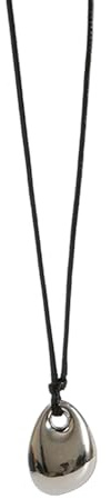 Mllepjdh Collier de cordon en cuir PU, pendentif de haricot à la mode, chaîne de clavicule, ornement ras du cou sophistiqué pour femmes et filles, collier pendentif de haricot