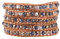 KELITCH Crystal Beaded 5 Wickelarmbänder Lederarmband Handgemachte Frauen Freundschaftsbänder (Braun)