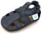 Dotty Fish Sommersandalen für Babys und Kleinkinder aus weichem, marineblauem Leder. Jungen und Mädchen – rutschfest, barfuß, von Podologen empfohlen, elastischer Knöchelbund – 6-12 Monate (19 EU)