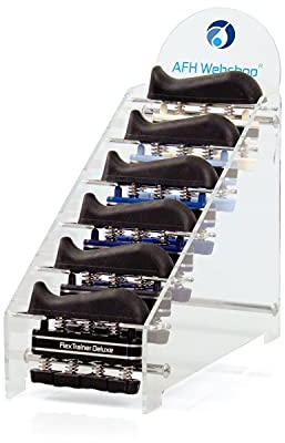 AFH Webshop 6er Spar-Set MIT Display | Flex Trainer Deluxe | Handtrainer Fingertrainer | Handtrainingsgerät | Fingertrainingsgerät | Verschiedene Widerstände und Farben