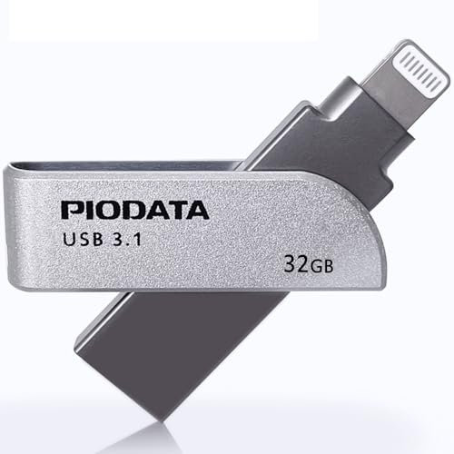 iXflash 32GB, Externe Speichererweiterung für iPhone/iPod/iPad (Apple Certified), Lightning/USB3.1, Silber