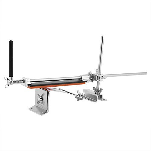 Professional Stainless Steel Fix-Angle Kitchen Knife Sharpener Sharpening System Kit 4 Sharpening Stones Whetstones Sharpener Tool for Knife Scissor Peeler